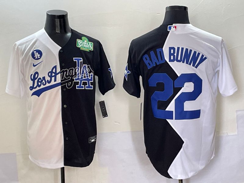 Men Los Angeles Dodgers #22 Bad bunny Black White Game Nike 2025 MLB Jersey style 8